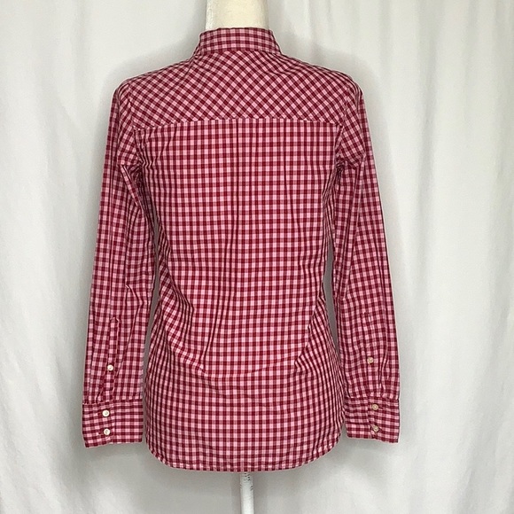 J. Crew Boy Fit Gingham Button Down Shirt Size 0 Peter Pan Collar - Picture 2 of 15